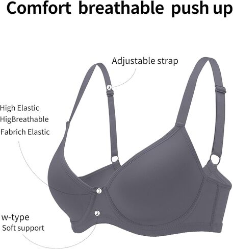حمالات صدر للنساء حمالة صدر رافعة للأعلى ملابس داخلية مريحة مع دعم رفع الملابس الداخلية غير الرسمية كل يوم in Kuwait