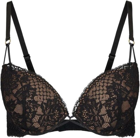 Adore Me Josie Plunge Push Up Bra - 30A-38DD Underwire Bra for Women with Lace & Satin Detail & Adjustable Straps in Kuwait