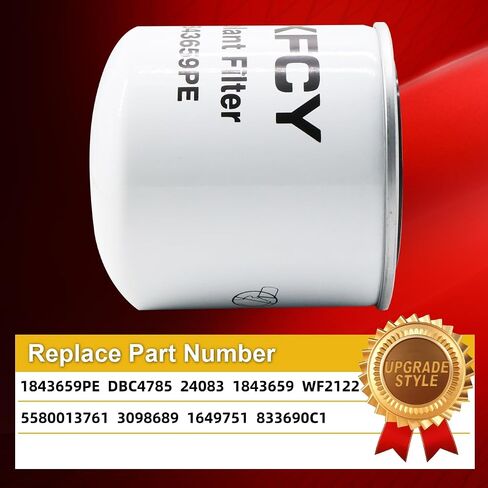 1843659PE Coolant Spin-On Oil Filter Replace DBC4785 24083 WF2122 5580013761 3098689 Compatible with Paccar MX11 MX13 MX300 MX375 Kenworth Truck C501 T660 T680 T880 Peterbilt 365 367 384 389 485 in Saudi Arabia