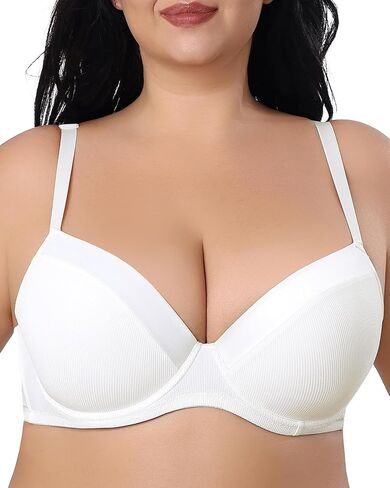 Women's Plus Size Push Up Bra Full Coverage Lightly Padded Underwire Support Bra 38D-44DDD in Saudi Arabia