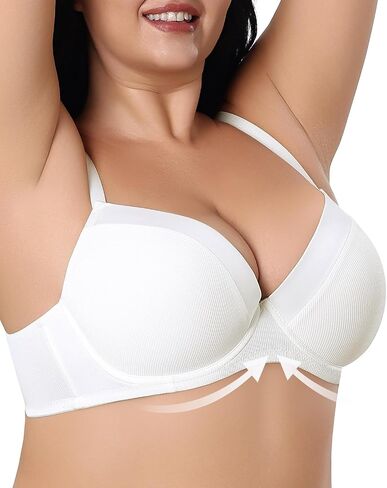 Women's Plus Size Push Up Bra Full Coverage Lightly Padded Underwire Support Bra 38D-44DDD in Saudi Arabia