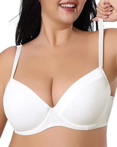 Women's Plus Size Push Up Bra Full Coverage Lightly Padded Underwire Support Bra 38D-44DDD in Saudi Arabia
