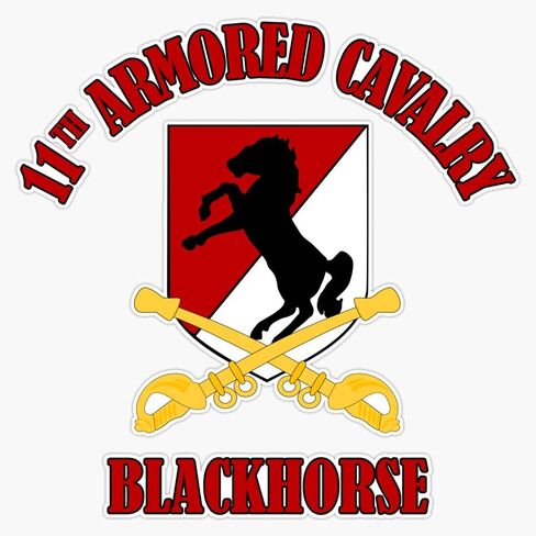 HOF Trading 11Th Armored Cavalry - Blackhorse Vinyl Sticker Waterproof Decal Laptop Wall Window Bumper Sticker 5" in Saudi Arabia