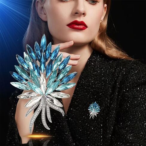 Dainty Brooch Pin for Women, Rhinestone Scarf Shawl Costume Brooches and Pins Flower Boutonniere Hat Bag Suit Dress Accessories Pearl Brooches Lapel Pins in Saudi Arabia