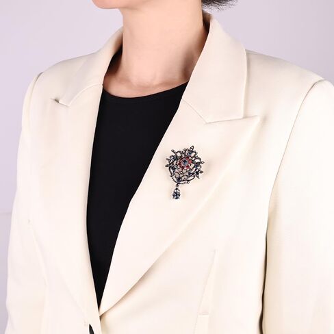 Dainty Brooch Pin for Women, Rhinestone Scarf Shawl Costume Brooches and Pins Flower Boutonniere Hat Bag Suit Dress Accessories Pearl Brooches Lapel Pins in Saudi Arabia