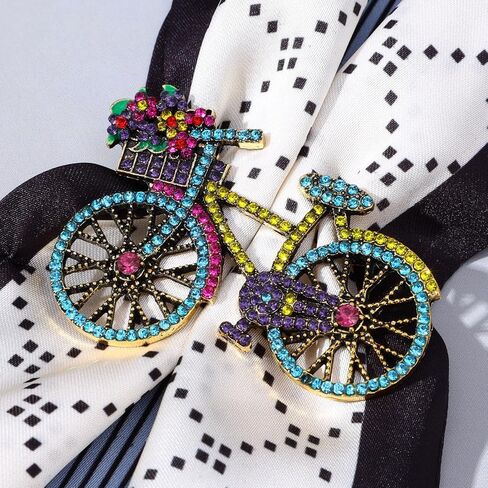 3Pcs Rhinestone Bicycle Brooch Pins, Crystal Creative Bicycles Jewelry Vintage Elegant Pin for Women Classic Wedding Fashion Jewelry Accessories Gift for Clothes Hats Bags in Saudi Arabia