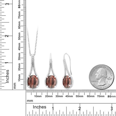 Gem Stone King 925 Sterling Silver Green Simulated Emerald Pendant and Earrings Jewelry Set For Women (12.00 Cttw, With 18 Inch Chain) in Saudi Arabia