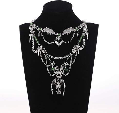 MOSTORY Black Gothic Necklace for Women - Dark Goth Necklace for Women Witch Aesthetic Renaissance Renfaire Cosplay Halloween in Saudi Arabia