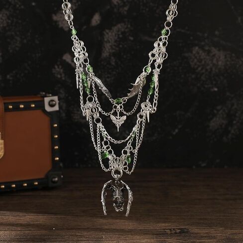 MOSTORY Black Gothic Necklace for Women - Dark Goth Necklace for Women Witch Aesthetic Renaissance Renfaire Cosplay Halloween in Saudi Arabia