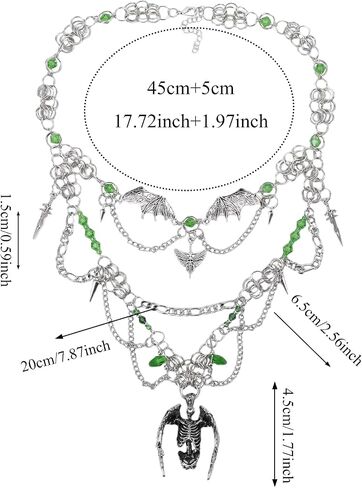MOSTORY Black Gothic Necklace for Women - Dark Goth Necklace for Women Witch Aesthetic Renaissance Renfaire Cosplay Halloween in Saudi Arabia