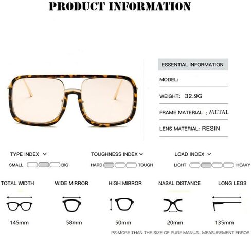 Oversized Sunglasses Women Retro Transparent galsees For Men Ladies Eyewear in Saudi Arabia