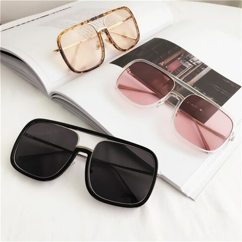 Oversized Sunglasses Women Retro Transparent galsees For Men Ladies Eyewear in Saudi Arabia
