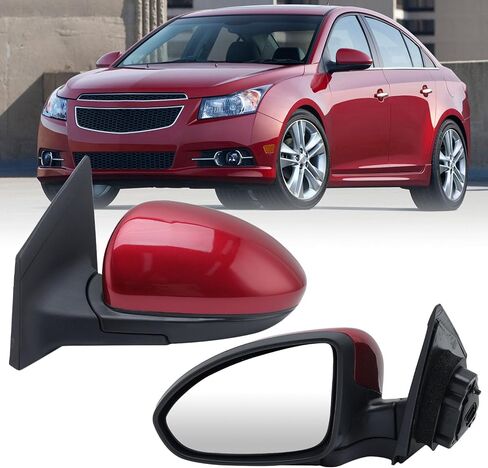 Left Driver Side Mirror Compatible with Chevrolet Chevy Cruze 2011-2015 Power Glass Manual Folding without Heated without Turn Signal Replace GM1320420 3 Pins (Silver Gray) in Kuwait