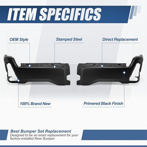 استبدال غطاء نهاية المصد الخلفي من Auto Dynasty متوافق مع 2023 2024 2025 Ford F250 F350 F450 Super Duty، بدون فتحات مستشعر وقوف السيارات، الجانب الأيمن للركاب، كروم مصقول in Saudi Arabia