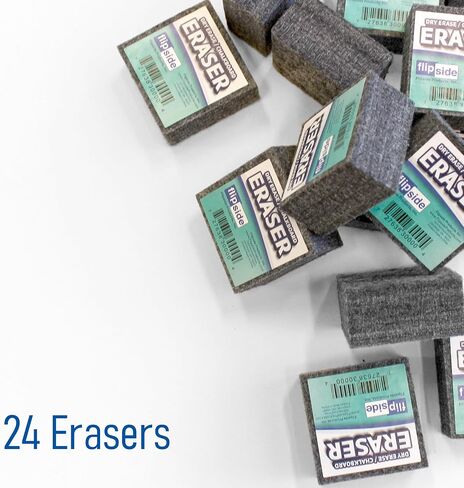 مجموعة ممحاة للمسح الجاف وممحاة لباد السبورة من شركة Flipside Products، 24 ممحاة in Kuwait