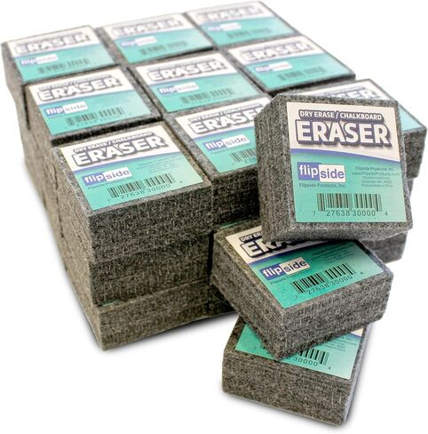 مجموعة ممحاة للمسح الجاف وممحاة لباد السبورة من شركة Flipside Products، 24 ممحاة in Kuwait