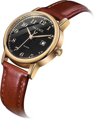Valence-Julius Women's Watches. Vintage Small Face Square Watches for Women. Classic Ladies Quartz Watches with Brown Leather Band (Model; 087E) in Saudi Arabia