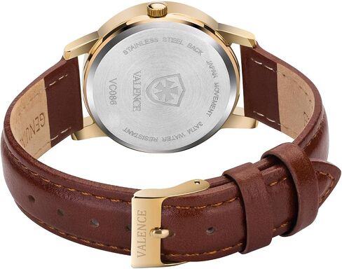 Valence-Julius Women's Watches. Vintage Small Face Square Watches for Women. Classic Ladies Quartz Watches with Brown Leather Band (Model; 087E) in Saudi Arabia