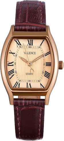 Valence-Julius Women's Watches. Vintage Small Face Square Watches for Women. Classic Ladies Quartz Watches with Brown Leather Band (Model; 087E) in Saudi Arabia