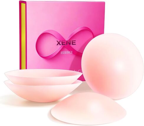 Xene Nipple Covers for Women - Invisible No Show Reusable Sticky Silicone Pasties with Luxury Box for Travel Confidence in Saudi Arabia