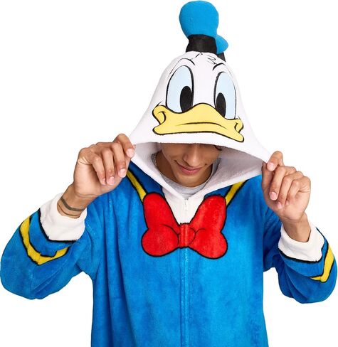 Disney Donald Duck Adult Long Sleeve Hooded Kirgumi Onesie Costume Cosplay Suit in Saudi Arabia