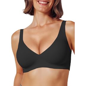 Womens Deep V Bras Full Coverage Comfortable No Underwire Wireless Bras Tshirt Push Up Bralettes Seamless Bra in Saudi Arabia