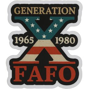 Generation 1965 X 1980 Fafo - ملصق فينيل جمالي - ملصق لاصق مقاوم للماء لأجهزة الكمبيوتر المحمول، زجاجة مياه، سيارة، مجلة، سجل القصاصات، الهاتف - ملصق متين 4 بوصات للمراهقين والبالغين والأطفال in Kuwait