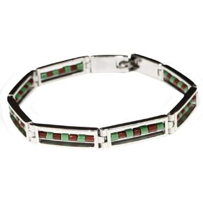 ilde de Orunla Stainless Steel Traditional Africano Bracelet, Green and Brown Link Design, Unisex Religious Style Babalawo religion santeria Orumila Ifa Yoruba in Saudi Arabia