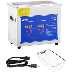 VEVOR 10L Sonic Gun Cleaner، آلة تنظيف احترافية فائقة الصوت بقدرة 300 واط مع مؤقت وسخان، منظف صوتي رقمي 40 كيلو هرتز مع سلة لأجزاء البندقية والرصاص والإمدادات العسكرية in Kuwait