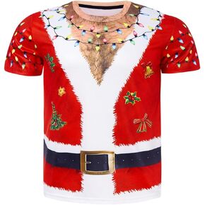 uideazone Men's Ugly Christmas T-Shirts Funny Holiday Short Sleeve Graphic Tees S-XXL in Kuwait