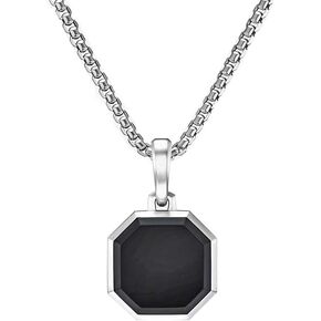 Men's Black Onyx Pendant 925 Sterling Silver – Handmade Hexagon Necklace Charm for Men, Unique Men's Jewelry Gift, Birthday Gift for Him (Pendant Only, No Chain) in Saudi Arabia