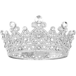 Princess Crown Gold Royal Tiara for Women Round Crown Cake Topper Elegant Hair Association for Prom Wedding Birthday Party Pageant in Kuwait