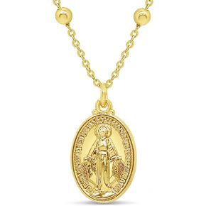قلادة ميدالية كاثوليكية مطلية بالذهب 14 ك، 17.5 بوصة in Kuwait