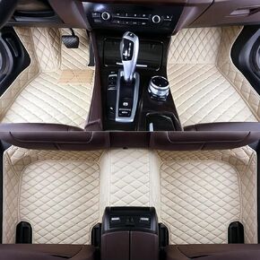Custom Making Car Floor Mats for 100% Sedan SUV Sports Car Full Coverage Cute Men Women Pads Protection Non-Slip Leather Floor Liners (Black Red) in Kuwait