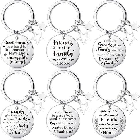 Cunno 6 Pieces Friendship Keychain Gifts, Thank You Best Friend Inspirational Keychain, Friendship Jewelry Appreciation Keychain (Heart Pattern) in Kuwait