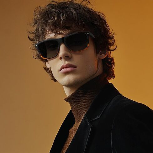 ZENOTTIC Square Sunglasses Mens Polarized: Square Sunglasses UV400 Protection - Classic Sunglass Retro Frame in Saudi Arabia