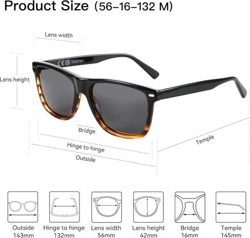 ZENOTTIC Square Sunglasses Mens Polarized: Square Sunglasses UV400 Protection - Classic Sunglass Retro Frame in Saudi Arabia