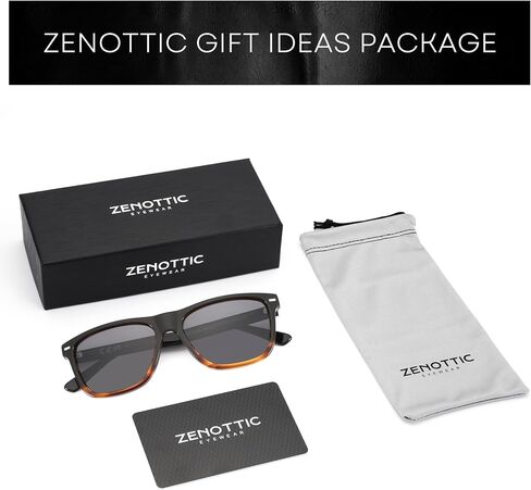 ZENOTTIC Square Sunglasses Mens Polarized: Square Sunglasses UV400 Protection - Classic Sunglass Retro Frame in Saudi Arabia