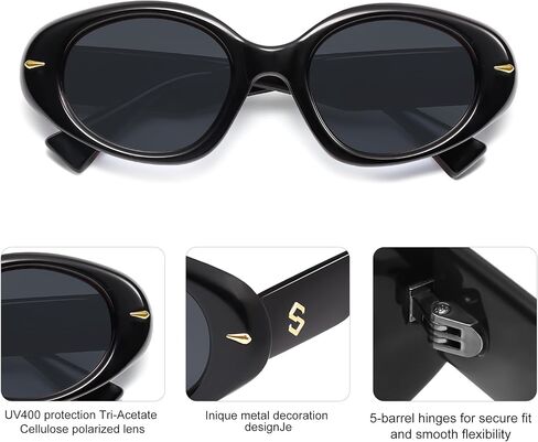 SOJOS Retro Polarized Large Oval Sunglasses Womens Mens Trendy UV400 Sun Glasses 80s 90s Shades SJ2365 in Saudi Arabia