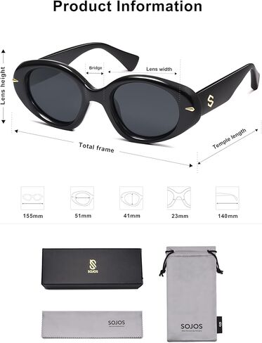SOJOS Retro Polarized Large Oval Sunglasses Womens Mens Trendy UV400 Sun Glasses 80s 90s Shades SJ2365 in Saudi Arabia