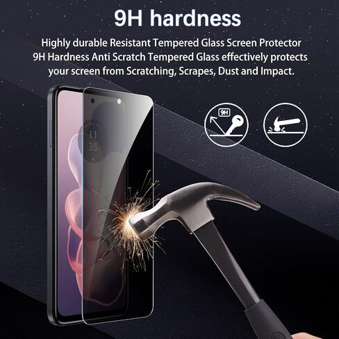 [3+3 Pack] Privacy Screen Protector for Moto G Stylus 5G 2022 with 3 Pack Camera Lens Protector, HD Clear Tempered Glass Film, Anti Spy, Anti Scratch, 10H Hardness, Touch Sensitive, Bubble Free in Saudi Arabia