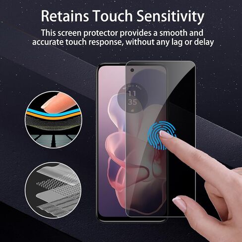 [3+3 Pack] Privacy Screen Protector for Moto G Stylus 5G 2022 with 3 Pack Camera Lens Protector, HD Clear Tempered Glass Film, Anti Spy, Anti Scratch, 10H Hardness, Touch Sensitive, Bubble Free in Saudi Arabia