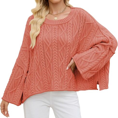 سترة نسائية كبيرة الحجم مقصوصة ومتماسكة بياقة دائرية وأكمام طويلة وسترات علوية in Kuwait