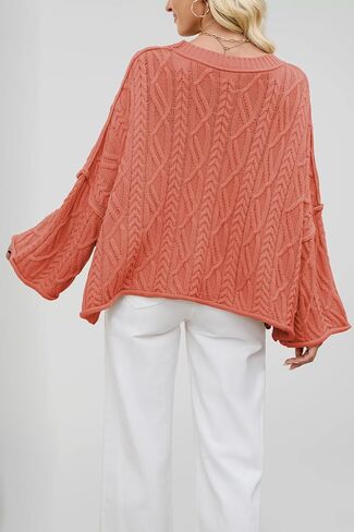 سترة نسائية كبيرة الحجم مقصوصة ومتماسكة بياقة دائرية وأكمام طويلة وسترات علوية in Kuwait