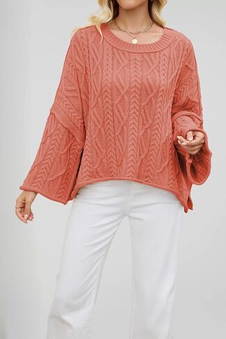 سترة نسائية كبيرة الحجم مقصوصة ومتماسكة بياقة دائرية وأكمام طويلة وسترات علوية in Kuwait