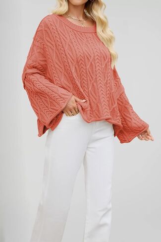 سترة نسائية كبيرة الحجم مقصوصة ومتماسكة بياقة دائرية وأكمام طويلة وسترات علوية in Kuwait