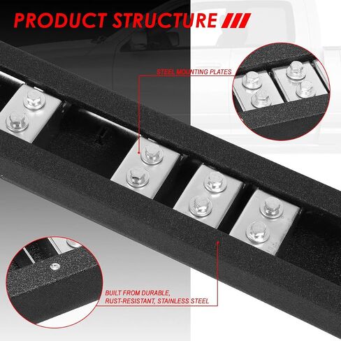 Auto Dynasty Flat Running Boards Compatible with 2009-2024 Dodge Ram 1500 Truck Extended/Quad Cab, Stainless Steel Side Step Rail Nerf Bars, 5" Step Bars, Polished Chrome in Saudi Arabia