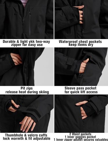 GSOU SNOW Snowboard Jacket Men Baggy Ski Jacket Waterproof Snow Coat Insulated Hooded Clothes for Winter Outdoor in Kuwait