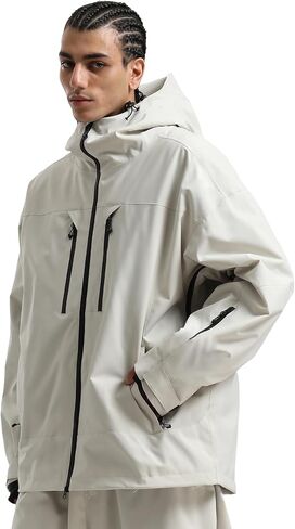 GSOU SNOW Snowboard Jacket Men Baggy Ski Jacket Waterproof Snow Coat Insulated Hooded Clothes for Winter Outdoor in Saudi Arabia
