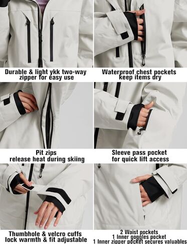 GSOU SNOW Snowboard Jacket Men Baggy Ski Jacket Waterproof Snow Coat Insulated Hooded Clothes for Winter Outdoor in Saudi Arabia
